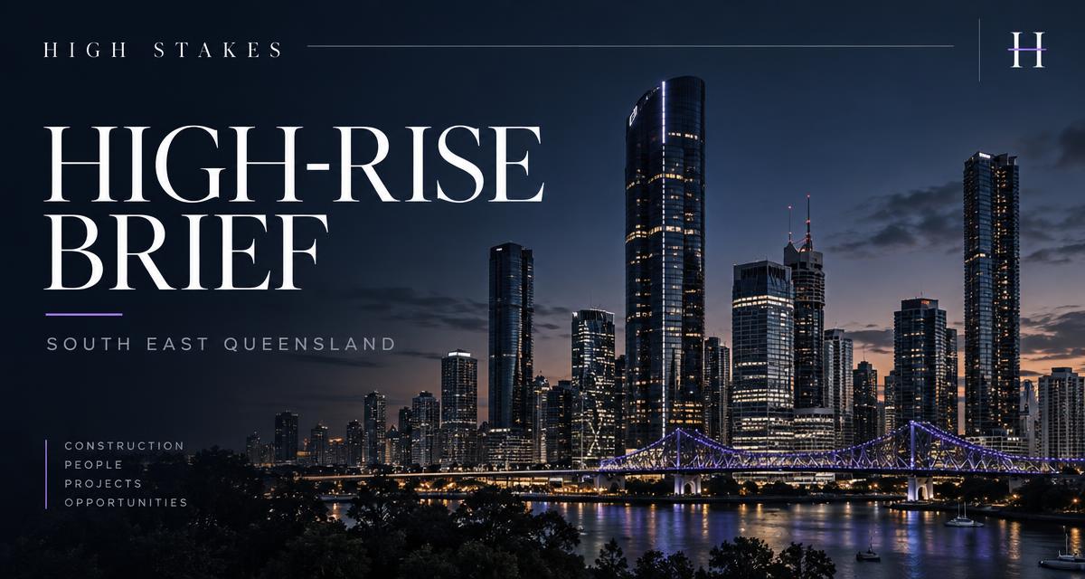 High Rise Recruitment High-Rise Brief launch cover showing the Brisbane skyline